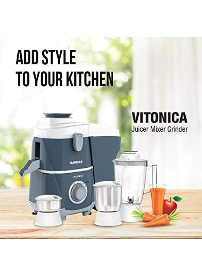 Havells Click to see full view Product Image Product Video 2 VIDEOS Product Image Product Image Product Image Product Image Product Image5+  Ask Rufus  What materials is it made of?   Does it have different speed settings?   Is it easy to clean?   Ask something else Havells Vitonica 500Watts Juicer Mixer Grinder with 3 Bigger Size Jars | Rust Resistant 304SS Sieve | Large Size Pulp Container | 1.75 Ltr Break Resistant Jar | 5 Yr Motor Manufacturer Warranty (Blue) - Image 5